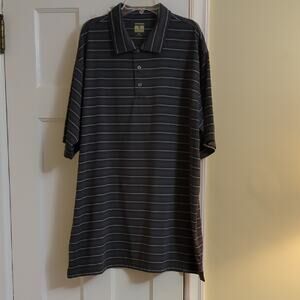 Pebble Beach Men's Polo Shirt - Black and Gray Stripes